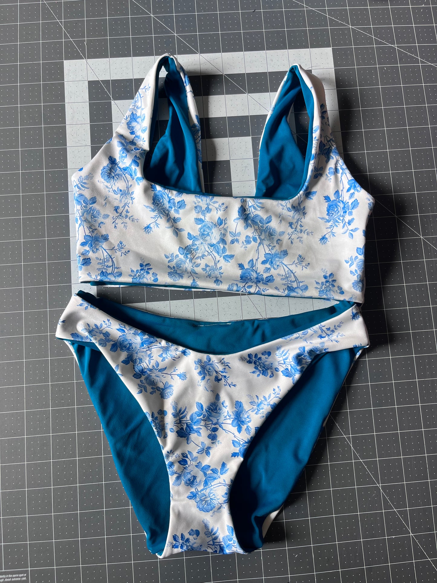Blue Floss String-tie Bikini (discontinued fabric)