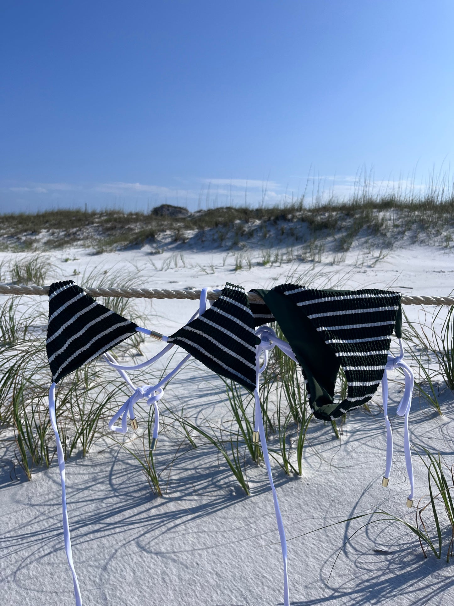 Forest Green Striped Top