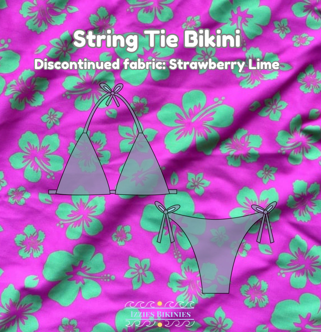 Strawberry Lime String-tie Bikini (discontinued fabric)