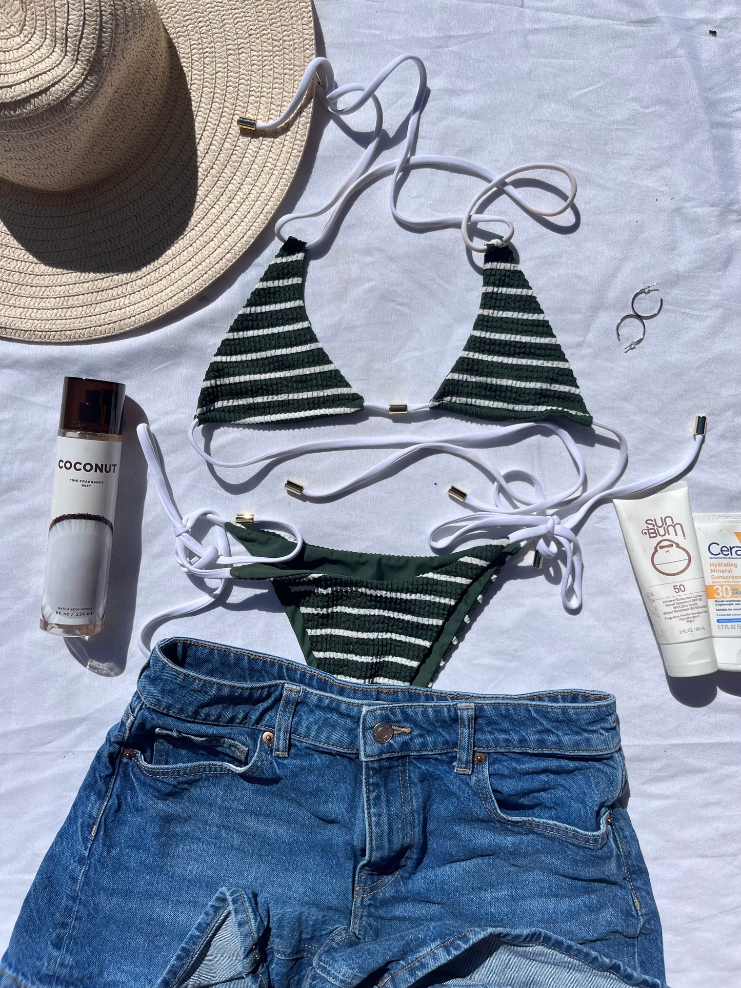 Forest Green Striped Top