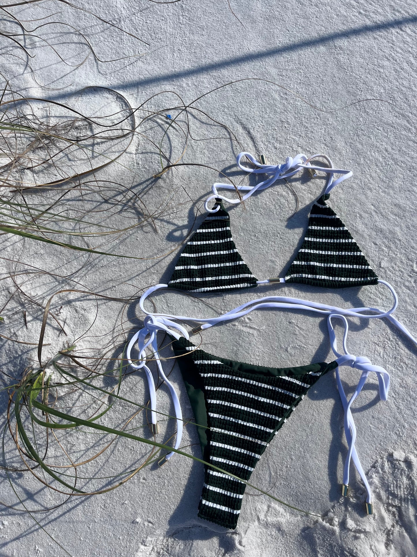 Forest Green Striped Top