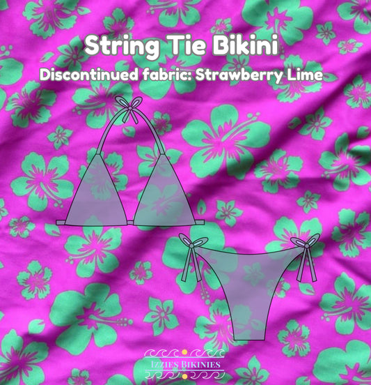 Strawberry Lime String-tie Bikini (discontinued fabric)