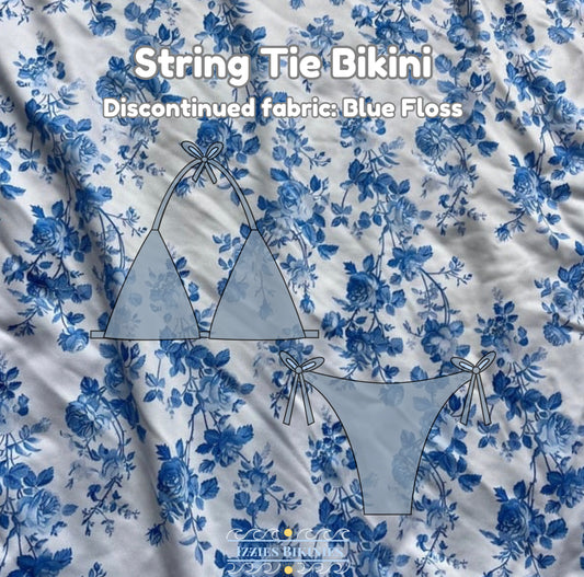 Blue Floss String-tie Bikini (discontinued fabric)