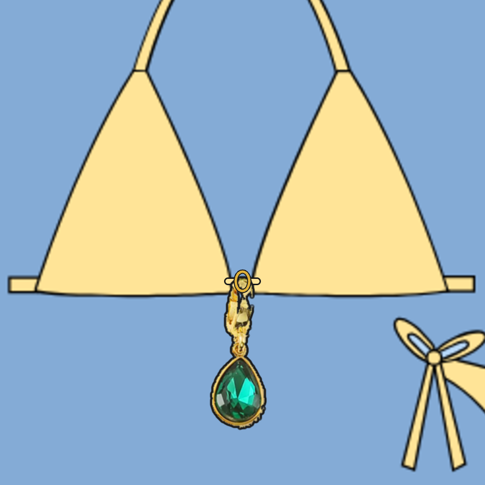 On bikini: Emerald Gem