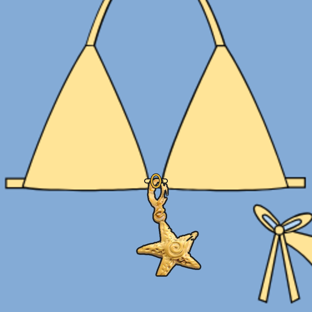 On bikini: Gold Starfish