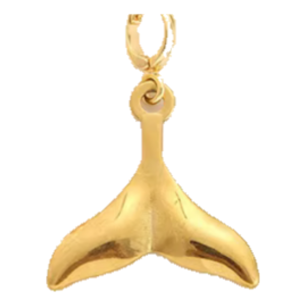 Gold Whale Tail charm