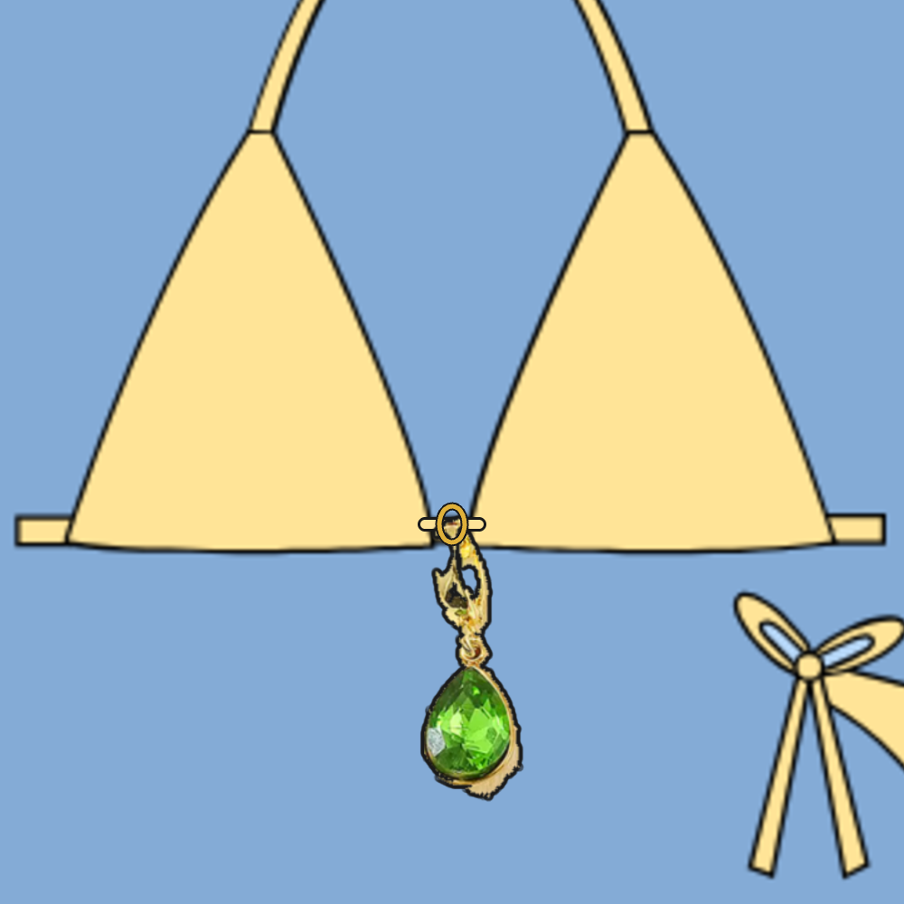 On bikini: Green Gem