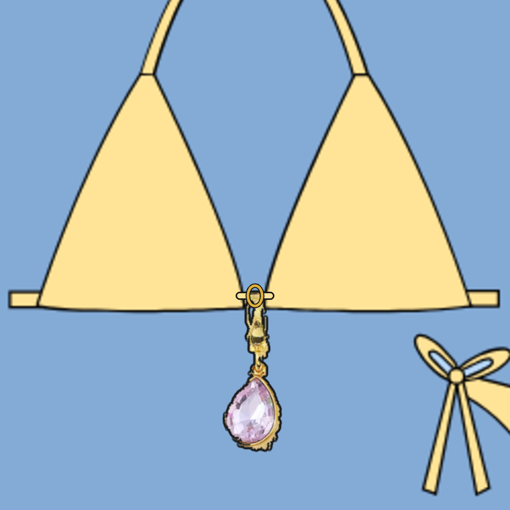 On bikini: Lavender Gem