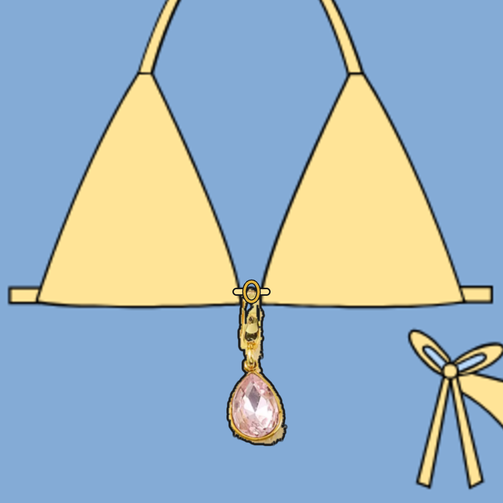 On bikini: Light Pink Gem