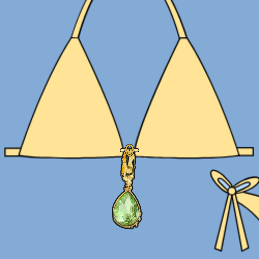 On bikini: Mint Green Gem