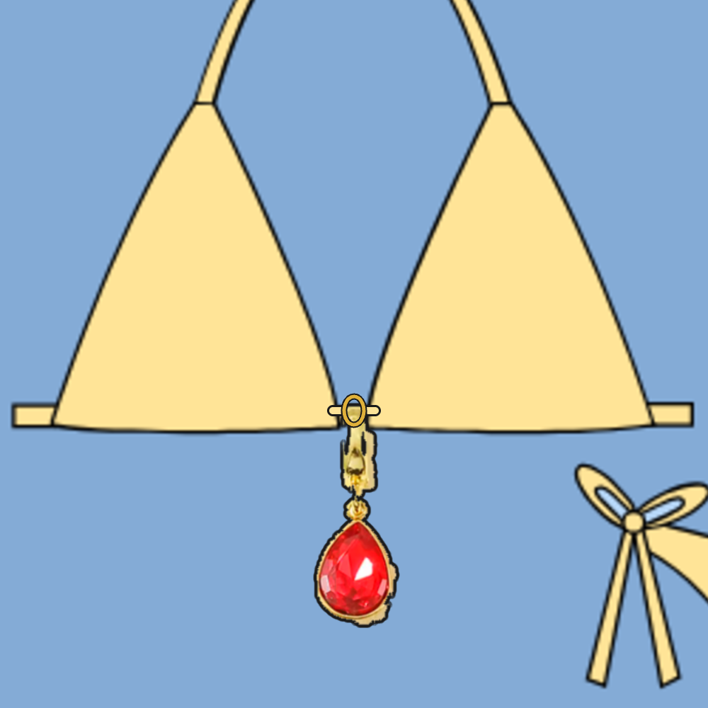 On bikini: Red Gem